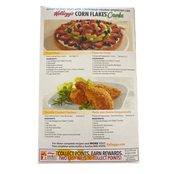 Kelloggs Corn Flakes Crumbs 21 Oz Deliciously Crisp Fat Free Paper Box & Plastic - Picture 2 of 6